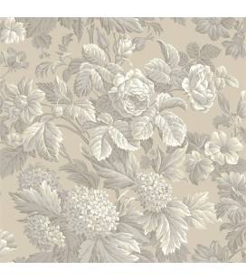 Carta di riso per il decoro del mobile: Fiori in tinta beige