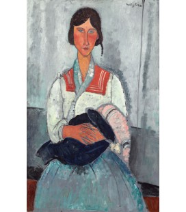 Stampa su tela: Amedeo Modigliani - Donna Zingara con il bambino