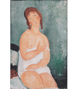 Stampa su tela: Amedeo Modigliani - Junge Frau im Hemd