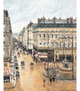 Stampa su tela: Camille Pissarro - Rue Saint-Honoré, dans l'après-midi. Effet de pluie