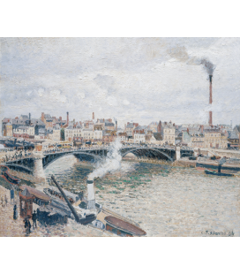 Stampa su tela: Camille Pissarro - Mattina, un giorno nuvoloso