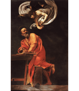 Stampa su tela: Caravaggio - L'ispirazione di San Matteo