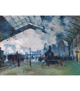 Stampa su tela: Claude Monet - Arrivo del treno di Normandia, stazione Saint-Lazare