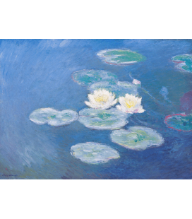 Claude Monet - Nymphéas (effetto della sera). Stampa su tela