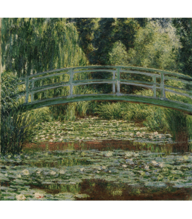 Stampa su tela: Claude Monet - Nymphéas , Ponte pedonale giapponese e la piscina di ninfee, Giverny