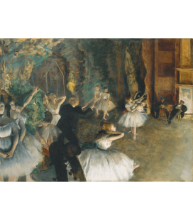 Stampa su tela: Edgar Degas - The Rehearsal of the Ballet Onstage