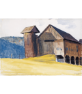 Edward Hopper - Barn and Silo Vermont. Stampa su tela