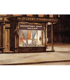 Stampa su tela: Edward Hopper - Farmacia