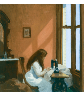 Stampa su tela: Edward Hopper - Girl at a Sewing Machine