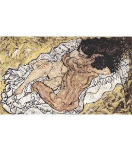 Stampa su tela: Egon Schiele - Abbraccio (coppia d’amanti II)