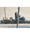 Edward Hopper - Peschereccio e Palo del Telegrafo. Stampa su tela