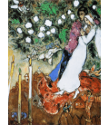 Marc Chagall - Fiori con Sposi. Stampa su tela
