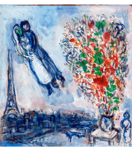 Printing on canvas: Marc Chagall - Newlyweds in Paris