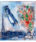 Stampa su tela: Marc Chagall - Sposi a Parigi