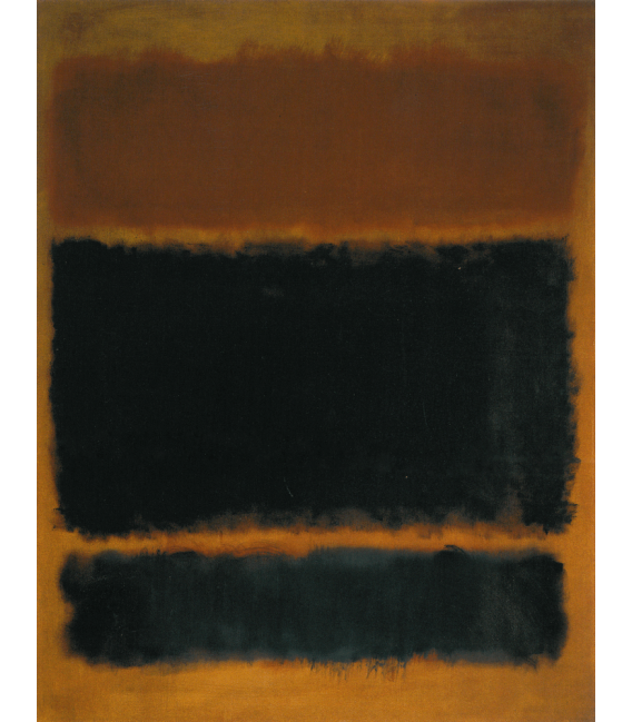 Stampa su tela: Mark Rothko - Black in Deep Redf