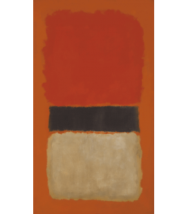 Stampa su tela: Mark Rothko - Black Stripe (Orange, Gold and Black)