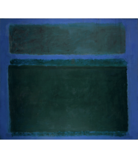 Stampa su tela: Mark Rothko - Blackish Green Tone on Blue