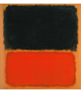 Stampa su tela: Mark Rothko - Untitled (Black and Orange on Red)