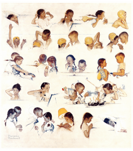Stampa su tela: Norman Rockwell - A Day in the Life of a Boy