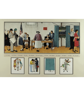 Stampa su tela: Norman Rockwell - Election Day