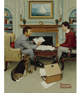 Stampa su tela: Norman Rockwell - Father and son