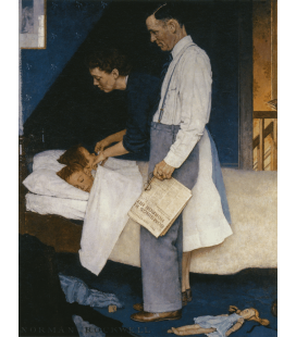 Stampa su tela: Norman Rockwell - Libertà dalla Paura - Freedom from Fear
