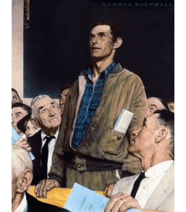 Stampa su tela: Norman Rockwell - Libertà di Parola - Freedom of Speech