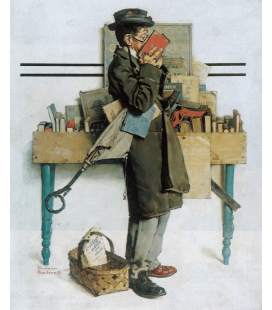 Stampa su tela: Norman Rockwell - The Bookworm