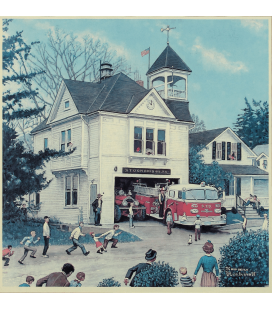 Stampa su tela: Norman Rockwell - The New American LaFrance is Here