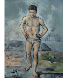 Stampa su tela: Paul Cézanne - Le grand baigneur