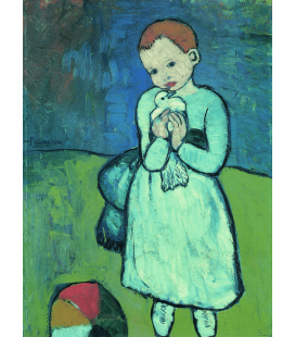 Stampa su tela: Picasso Pablo - Bambino con colomba