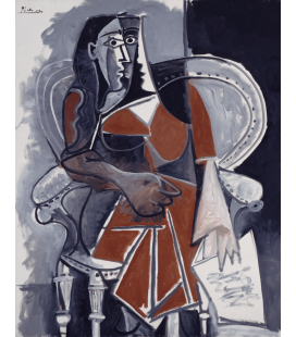 Stampa su tela: Picasso Pablo - Donna seduta