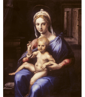 Stampa su tela: Giulio Romano - Madonna col Bambino