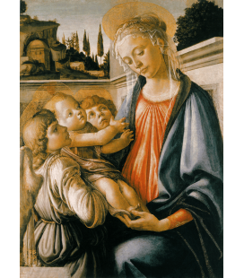 Stampa su tela: Sandro Botticelli - Madonna con il Bambino e due Angeli