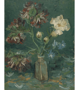 Stampa su tela: Vincent Van Gogh - Bottiglia con peonie