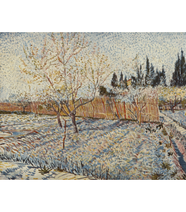 Stampa su tela: Vincent Van Gogh - Frutteto con cipressi