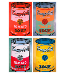 Andy Warhol - Campbell's Soup Can Tomato Colours. Stampa su tela