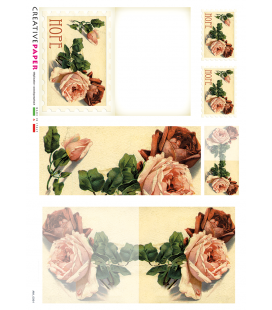 Carta di riso Decoupage: Cartoline Postali Rosa della speranza