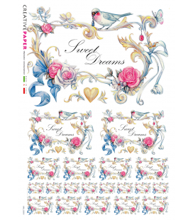 Carta di riso Decoupage: Pettirosso innamorato