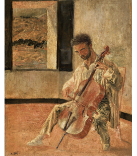 Salvador Dalì - Ritratto di Violoncellista Ricard Pichot. Stampa su tela