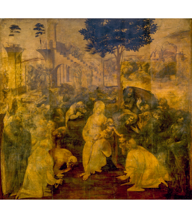 Leonardo da Vinci - Adoration of the Magi. Print on canvas