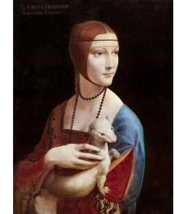 Leonardo Da Vinci. La Dama con l'ermellino. Stampa su tela