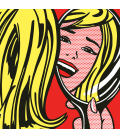 Roy Fox Lichtenstein - Ragazza allo specchio. Stampa su tela