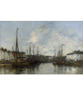 Boudin Eugène - Porto di Bruxelles. Stampa su tela