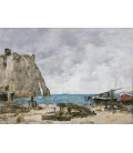 Boudin Eugène - Spiaggia di Étretat. Stampa su tela