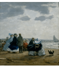 Boudin Eugène - Sulla spiaggia. Stampa su tela