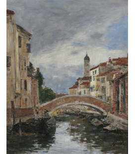 Boudin Eugène - Venezia, piccolo canale. Stampa su tela