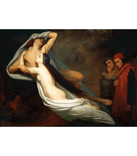 Ary Scheffer - I fantasmi di Paolo e Francesca. Stampa su tela