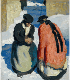 Alfons Walde - Incontro a Kirchweg. Stampa su tela