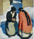 Alfons Walde - Incontro a Kirchweg. Stampa su tela